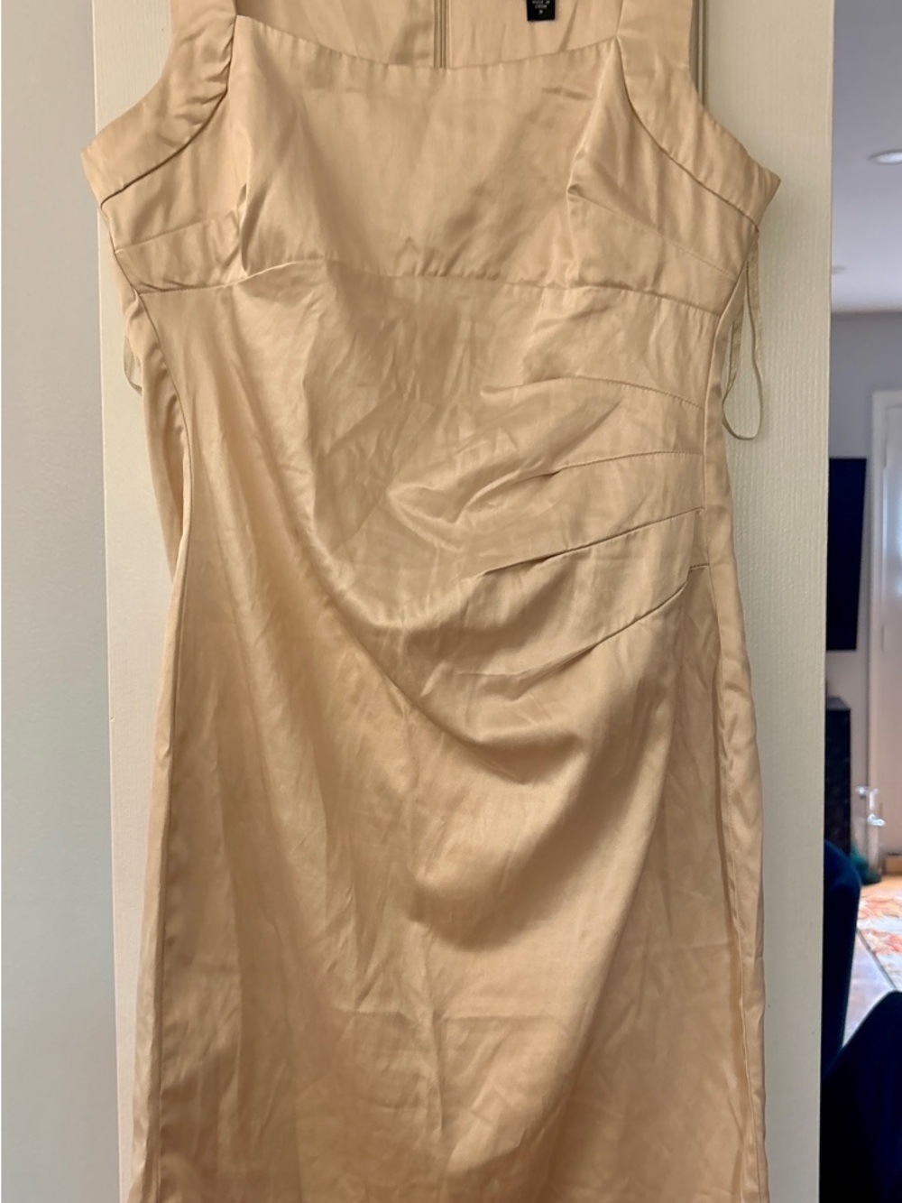 Sleeveless Mini Dress in Champagne Beige